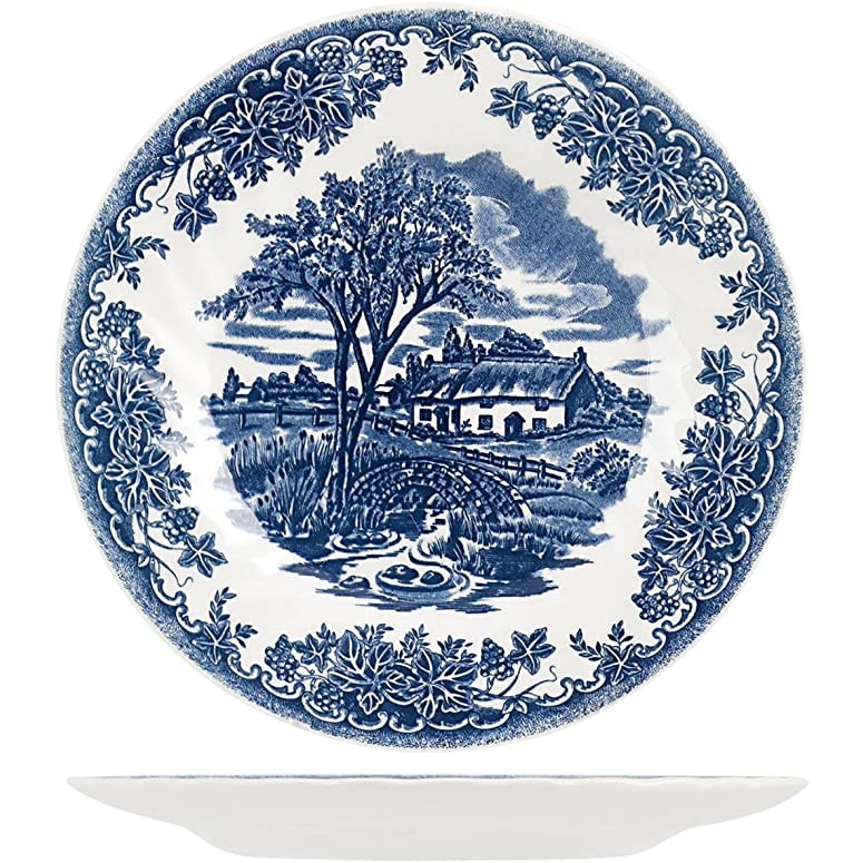 Churchill Confezione 6 Piatti Frutta The Brook Blue in Earthenware Decoro Blu 20cm