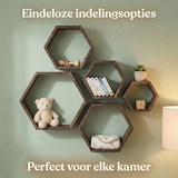 thumbnail of IvoQ Hexagon Wandregale 5er Set - FSC Holz - Rustikales Braun - Schwebende Wanddekoration