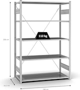 thumbnail of PROREGAL Profi-Lagerregal Stecksystem | Grundregal/Grundfeld | HxBxT 200x130x60cm | Fachlast 110kg | Verzinkt