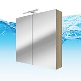 thumbnail of Spiegelschrank Badspiegel Badezimmer Spiegel City 80cm braun Eiche mit 5W LED-Strahler / Energiebox
