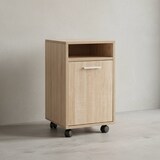 thumbnail of Rollcontainer `Ossola`: 2 Türfächer, Ablagefach, Rollen mit Bremsen, Melaminharz-Beschichtung, einfacher Aufbau. Beige, 33x38x60 cm | Kadima Design