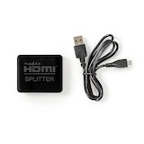 thumbnail of Nedis HDMI  Splitter - 2-Port port(s) - 2x HDMI Output - 4K@30Hz - 2.25 Gbps - ABS / PVC - Schwarz