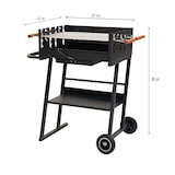 thumbnail of Tarrington House Brigida houtskoolbarbecue, 41 x 58.5 cm, 2 in hoogte verstelbare grillroosters, verrijdbaar, staal, zwart