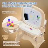 thumbnail of Joyz 3in1 Spieltisch Braun mit 2 Tafeln & Hocker, LCD-/Magnettafel, Maltisch Kinder Staffelei Aktivitätstisch