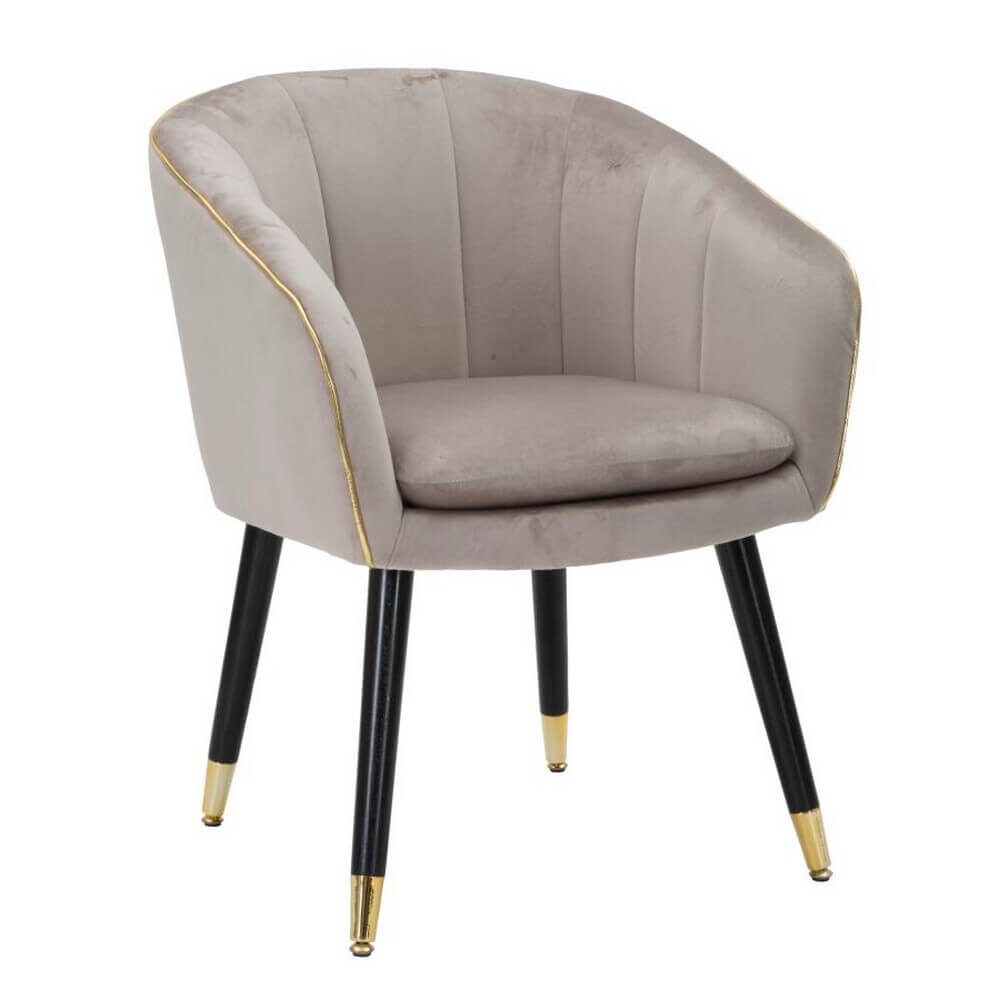 Fauteuil en métal et tissu Paris gris - noir et doré Mauro Ferretti