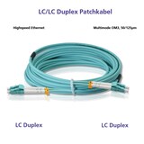 thumbnail of Helos LWL Patchkabel LC/LC Duplex 50/125µm OM3 aqua 10,0m