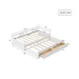 thumbnail of Ausziehbares Schlafsofa 90/180x200 cm aus Kiefernholz mit Schubladen – flexibles Design und hoher Komfort Weiß