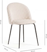 thumbnail of 2er-Set Stühle aus breitem Cord-Velours mit Metallbeinen, elegantes Design, für Esszimmer, Küche, Bar, Restaurants Sara - Butter/Grau