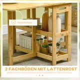 thumbnail of Klapptisch Esstisch Bambus Naturholz 150x80x74 cm mit Ablagefächern verstellbaren Füßen ausklappbar als Tisch oder Beistelltisch
