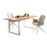 thumbnail of SalesFever eettafel acaciahout | 120 x 80 cm | 26 mm tafelblad | metalen onderstel | natuurlijke kleur - wit