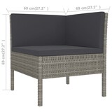thumbnail of vidaXL 12-tlg. Garten-Lounge-Set mit Auflagen Poly Rattan Grau