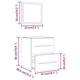 thumbnail of vidaXL Badschrank mit Spiegel Grau Sonoma 41x38,5x48 cm