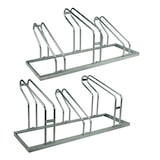 thumbnail of Fahrradständer für 6 Fahrräder höhenversetzt 210 x 45 cm Stahl feuerverzinkt grau 2x3 Bodenparker Reihenparker