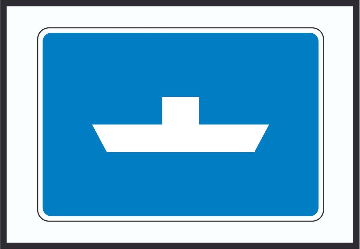 Frei fahrende Fähre Symbol A4 Rückseite selbstklebend