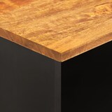 thumbnail of Mueble de TV madera maciza mango marrón y negro 100x33,5x46 cm