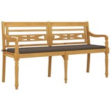 thumbnail of vidaXL Batavia-Bank mit Taupe Kissen 150 cm Massivholz Teak