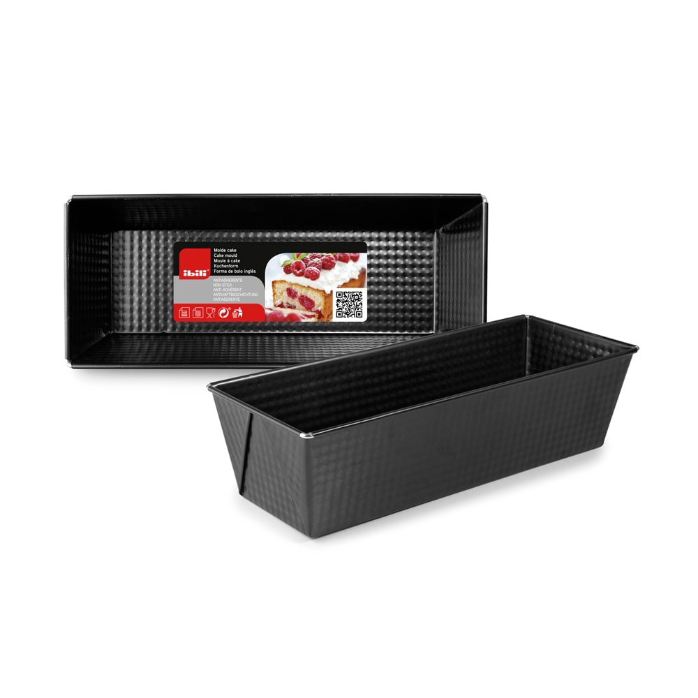 Moule à cake moka 30 cm -  Noir Rectangulaire Acier Ibili 30.00x11.00 cm