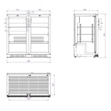 thumbnail of Gastro barkoeler Barkoelkast zwart 2 deuren, 320 l, 1380x550x950 mm