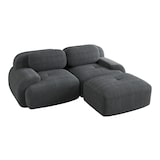 thumbnail of Merax Modulares Cord Sofa 2-Sitzer mit 1x Hocker, Cloud Sofa rahmenlos, bodennah mit tiefer Sitzfläche, weich & bequem, rutschfest, Grau