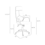 thumbnail of Angel Cerdá  Sedia da ufficio rivestita in tessuto grigio con braccioli 4076C