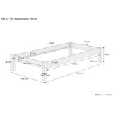 thumbnail of Futonbett Kiefer massiv 100x200 Einzelbett Holz natur Bettrahmen Singlebett Rollrost 60.35-10