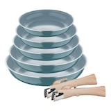 thumbnail of BERGNER Click&Cook - Set de 5 Sartenes Ø18/Ø20/Ø22/Ø24/Ø26cm en Aluminio Prensado Color Verde con 2 Mangos Extraíbles