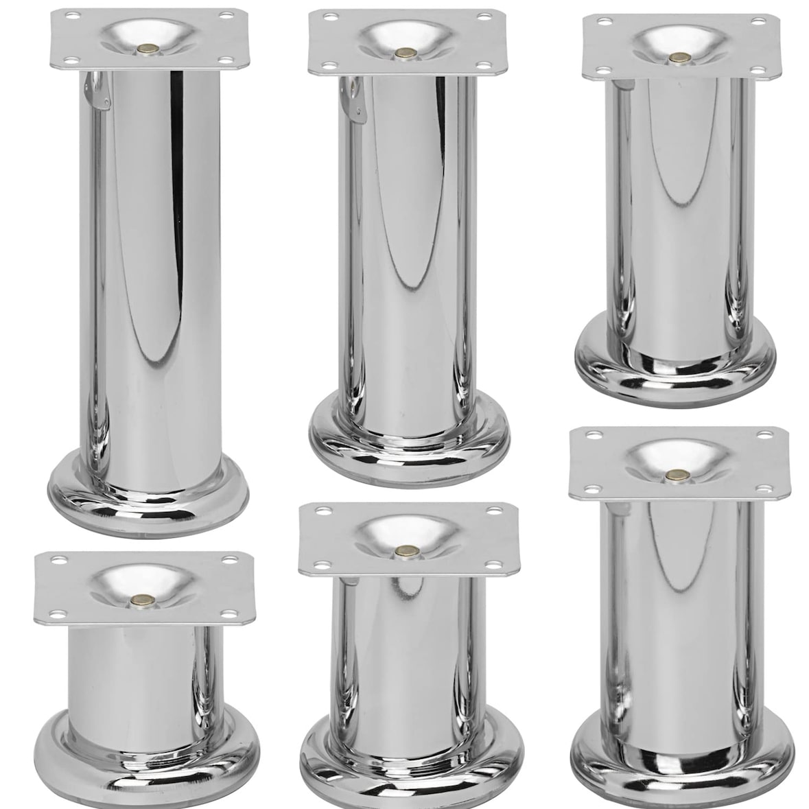 8 x Möbelfuss 47 mm CHROM 80 mm