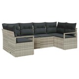 thumbnail of vidaXL Garten-Sofa-Set mit Kissen mit Speicher 6 pcs Hellgrau