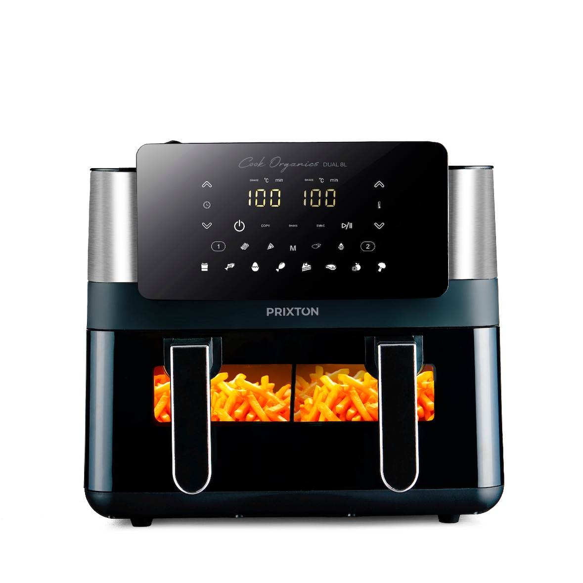 PRIXTON Freidora sin Aceite Cook Organics Dual 8 Litros, con 12 Programas, 2000 W