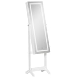 thumbnail of HOMCOM Espejo Joyero de Pie Armario de Joyería con Luces LED y Cerradura Magnética Organizador de Joyas con Estantes Ranuras 46x36,5x151,5 cm