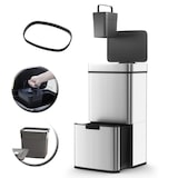 thumbnail of Kitchen Move Poubelle automatique tri sélectif NARVIK 75L Acier inoxydable Argent