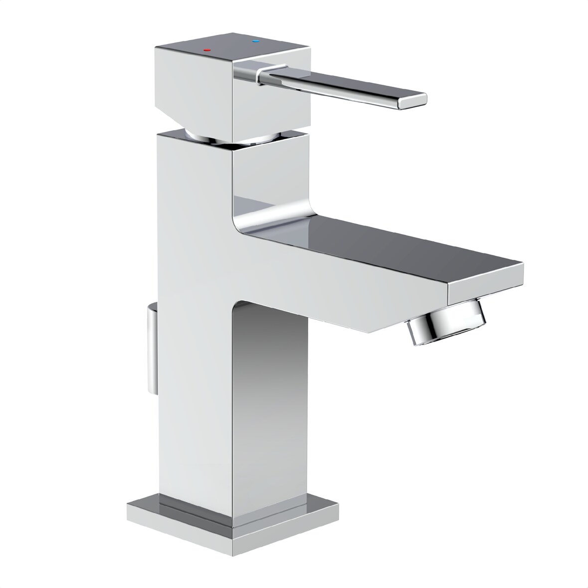 CALVINO Waschtischarmatur mit Zugstange, Wasserhahn Bad mit Ablaufgarnitur Waschbecken, Mischbatterie Waschbecken Chrom