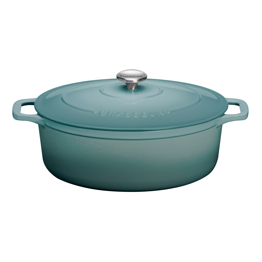 Cocotte ovale 29 cm Chasseur bleu 500.00 cl Ovale Fonte émaillée Chasseur 37.00x23.00 cm