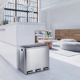 thumbnail of SVITA TM3X18 Prullenbak 54L afvalbak afvalscheiding zilver