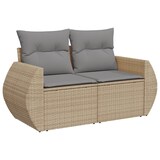 thumbnail of vidaXL 7-tlg. Garten-Sofagarnitur mit Kissen Beige Poly Rattan