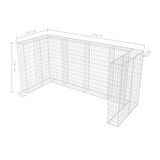 thumbnail of vidaXL Gabionen-Mülltonnenverkleidung für 3 Tonnen Stahl 250x100x120cm