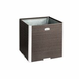 thumbnail of Wilk Rattan-Pflanzgefäß mit Alu-Beschlägen, 46x46x46cm, braun RD02