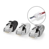 thumbnail of Nedis RJ45-Stecker - RJ45 Pass Through - Festes/verseiltes FTP CAT7 - Gerade - Vergoldet - 10 Stück - Polycarbonate - Grau / Schwarz / Weiss - Box