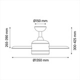 thumbnail of Tonda.Color negro/madera. Motor DC bajo consumo. 6 vels.  Protección IP44 para exteriores. Fuente de luz LED. Función verano-invierno. Nature wind