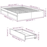 thumbnail of vidaXL Bettgestell mit Schubladen Sonoma-Eiche 135x190cm Holzwerkstoff