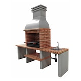 thumbnail of Barbecue Altea plus xl en brique orangée avec 1 latérale d'appoint et 1 module évier et robinet à droite