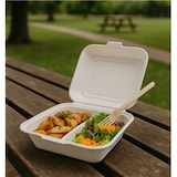 thumbnail of MONOUSO - Suikerriet Gescharnierd Burger Container 25,1x16,2x6,5cm (400 Stuks)