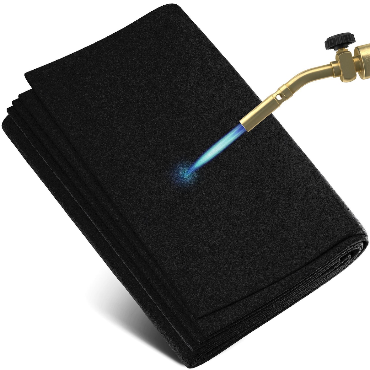 Feuerfeste Unterlage 1x1 m - Hitzeschutzmatte hitzebeständig bis 982 °C - Brandschutzmatte als ideale Feuerschutzmatte - schwarz