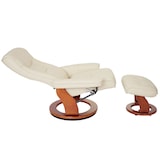 thumbnail of MCA Relax fauteuil Hamilton, TV fauteuil kruk, echt leer 130kg belastbaar ~ crème, honingkleurig