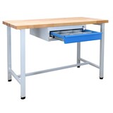 thumbnail of PROREGAL Werkbank Rhino mit Einzelschublade | HxBxT 84x120x60cm | Traglast 300kg | Lichtgrau/Lichtblau