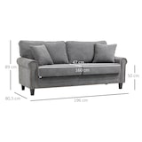 thumbnail of HOMCOM Sofá de 2 Plazas Tapizado en Poliéster con 2 Cojines 196x80,5x89 cm Gris