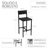 thumbnail of Set 2 Sgabelli colore NERO Mod. LIGNANO moderni e comodi seduta altezza 67 cm by Yelloo