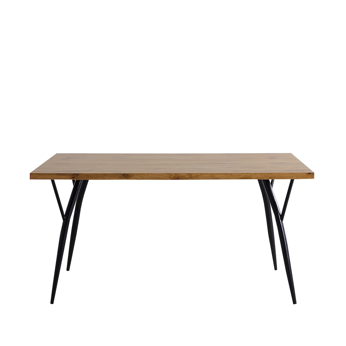 SIT Möbel Tisch 150x90 cm | Platte MDF Eiche-Optik | Stärke 35 mm | Tischbeine Metall schwarz | B 150 x T 90 x H 77 cm | 19000-06 | Serie TISCH