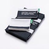 thumbnail of Benetton - 3-teiliges Bettwäsche-Set (1 Bettbezug 200 x 200 cm + 2 Kissenbezüge 80 x 80 cm), 100 % Baumwolle 200 Tc, Schwarz und Weiß