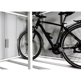thumbnail of PROREGAL 4er-Fahrradgarage mit Pflanzkasten | HxBxT 126x220x210cm | abschließbar verzinkter Stahl | Hellgrau | Fahrradbox
